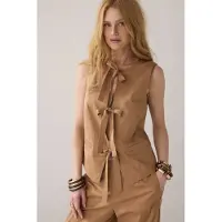Summum Woman Gilet Cotton Stretch Peanut Talla: 34 | Chaquetas Outlet | Mujer