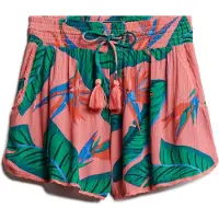 Superdry para mujer. W7110423A Pantalón corto playero rosa (S), Casual, Viscosa, outlet 2026.