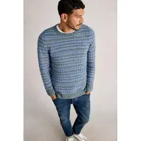 White Stuff Stripe Crew Neck Blue Multi Talla: M | Jerséis Outlet | Hombre | Azul