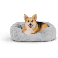 OEM Cama para perro de espuma viscoelástica (memory foam) - Rectangular, lavable, color gris, tamaño M, 76 x 51 cm