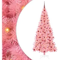 vidaXL , árbol de Navidad rosa, 210 cm, PVC