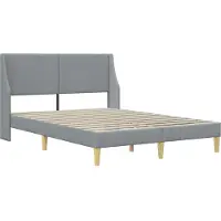 vidaXL Estructura de cama con colchón, color gris claro, 140 x 200 cm, de poliéster
