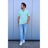 Kultivate Pl Oblique Zip Birds Egg Green Talla: S | Polos Outlet | Hombre | Verde