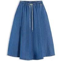 Tommy Hilfiger Falda 'Logo Relaxed Flared Midi' azul denim
