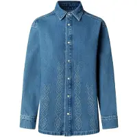 Pepe Jeans para mujer. PL3051442 Chaqueta Ellen Ikat azul (M), Casual, Algodón, Denim, outlet 2026.