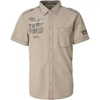 CAMP DAVID Camisa marrón oscuro / taupe / gris oscuro / blanco