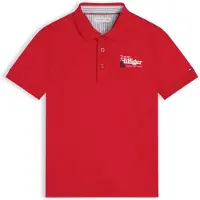 Tommy Hilfiger Camiseta 'Regular Fit Graphic Embroidery' rojo / blanco
