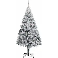 vidaXL Árbol de Navidad artificial, color blanco, 240 cm