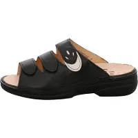 Finn Comfort Zapatos abiertos 'Pantolette Damen 02554 900418 Echtleder in schwarz' negro