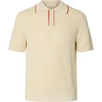 Selected Camiseta 'SLHJESSE' crema / naranja oscuro