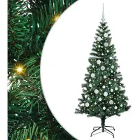 vidaXL Árbol de Navidad artificial con luces LED integradas, color verde, 150 cm