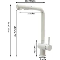 StarTech.com Grifo de cocina - Grifo para lavabo - 2 tipos de chorro - Giratorio 360° - Ducha extractable - Acero inoxidable 304 - Agua caliente/fría - Conexión G3/8 - Blanco