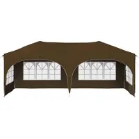 vidaXL Tienda de campaña pop-up para fiestas, 575 x 288 x 245 cm, color beige, tela Oxford