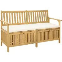 vidaXL Banco de jardín para almacenamiento, con capacidad para 2 personas, rectangular, 148 x 63 x 84 cm