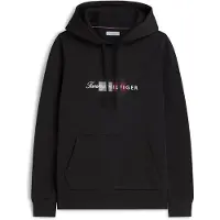 Tommy Hilfiger Sudadera 'Flag Graphic Drawstring' borgoña / negro / blanco