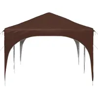 vidaXL Tienda de campaña para fiestas plegable, 575 x 288 x 245 cm, color marrón, tela Oxford