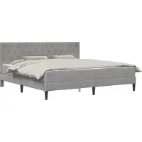 vidaXL Estructura de cama con colchón, color gris claro, 180 x 200 cm, tapizada en terciopelo