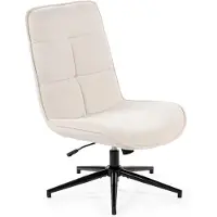 Meubles Cosy Sillón de ocio ajustable en tejido de chenilla beige, giratorio 360° - CHARLOTTE