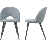 En.casa Silla de comedor "Karijoki", juego de 2 unidades, sillones tapizados, tela, patas de metal, 77 x 50 x 55 cm, color gris