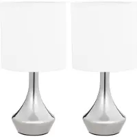 vidaXL vidaXL: Lámparas de mesa, 2 unidades, con sensor táctil, color blanco, casquillo E14