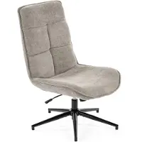 Meubles Cosy Sillón de ocio ajustable en tejido de chenilla gris, giratorio 360° - CHARLOTTE