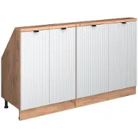Vicco Armario de cocina para techo inclinado R-Line Ondulación blanca 140 cm Lote de 2, Model 60608