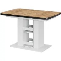 Vicco Mesa de comedor Fenaro Roble dorado/Blanco 120-160 x 80 cm, Model 59609