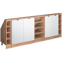 Vicco Armario de cocina para techo inclinado R-Line Ondulación blanca 210 cm Lote de 5, Model 60614