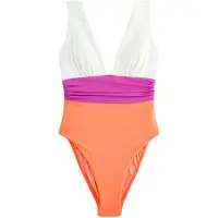 Next Traje de baño naranja / fucsia / blanco