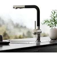 OEM Grifo de cocina con giro, dos posiciones de pulverización, monomando para fregadero, giratorio 360°, aleación de zinc, color y cromado