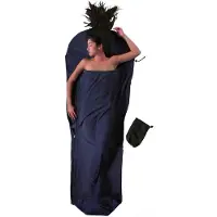 Cocoon - Micro-Fleece MummyLiner - Saco de dormir de viaje size 220 x 80/60 cm, negro/azul/morado