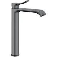 Hak Grifo de lavabo Sapho SUGA, de cuello alto, color gun metal