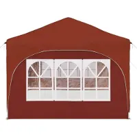 vidaXL Tienda de campaña pop-up para fiestas, 575 x 288 x 245 cm, color terracota, tela Oxford