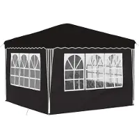 vidaXL Tienda de campaña para fiestas plegable, 288 x 288 x 245 cm, color negro, tela Oxford