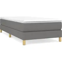 vidaXL Cama con somier y colchón, color gris oscuro, 120x190 cm, tapizada en tela