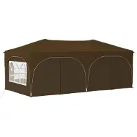 vidaXL Tienda de campaña pop-up para fiestas, 575 x 288 x 245 cm, color beige, tela Oxford