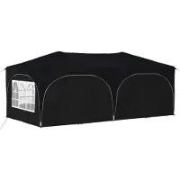 vidaXL Tienda de campaña para fiestas plegable, 575 x 288 x 245 cm, color gris antracita, fabricada en tejido Oxford