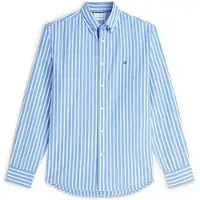 Tommy Hilfiger Camisa 'Regular Fit Flex Stripe' azul claro / blanco