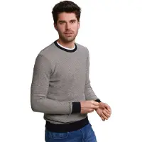 River Woods Slim Fit Dotted Pima Cotton Crew Neck Sweater Navy Talla: M | Jerséis Outlet | Hombre | Azul