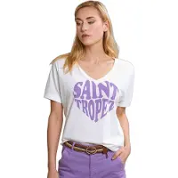 River Woods Off White/purple Fantasy T-shirt Short Sleeves Talla: L | Camisetas de Seda Outlet | Mujer | Blanco