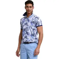 River Woods Custom Fit Floral Cotton Polo Off White Talla: L | Polos Outlet | Hombre | Blanco