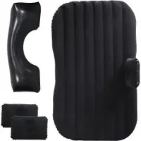 Markenlos Colchón inflable para el asiento trasero del coche, con bomba, color negro. Almohadón/colchón de aire para automóvil