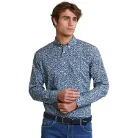 River Woods Slim Fit Floral Shirt Green/blue Talla: L | Camisas Casuales Outlet | Hombre | Verde