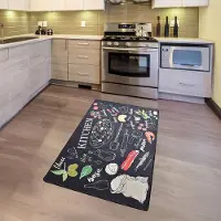 Azomor : Alfombrilla de cocina elegante y funcional, con base antideslizante, ideal para la cocina y el comedor, de 80 x 120 cm