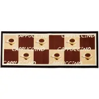 OEM Alfombra de cocina marrón de plástico con motivos de café