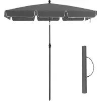 OEM Velas rectangulares para jardín – Poliéster – Con ojales – Sin varillas – Parasol para jardín y balcón – Gris