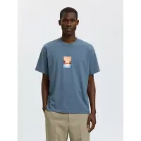 Selected Camiseta ópalo / azul claro / albaricique