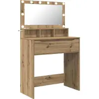 vidaXL Mesa de tocador para dormitorio, blanco brillante, 80 x 39,5 x 135 cm