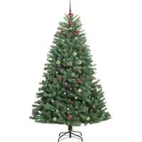 vidaXL Árbol de Navidad artificial plegable, color verde, 240 cm