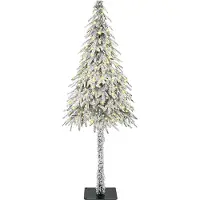 vidaXL Árbol de Navidad con 300 luces LED blancas, 210 cm, fabricado en polietileno (PE) y acero